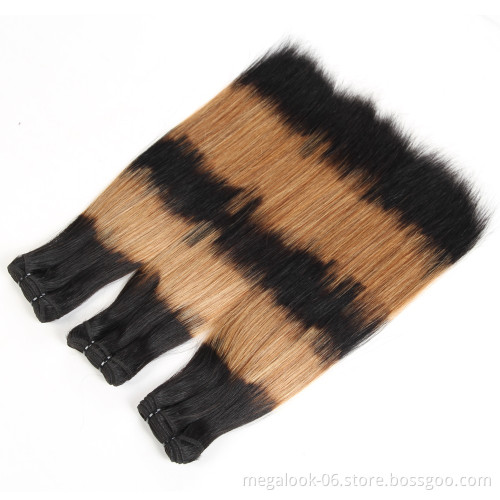 Professional Chinese Virgin Girl Hair China Factory Manufacturer 100% Three Tone Color Malaysian Thick Ends Double Drawn Hair